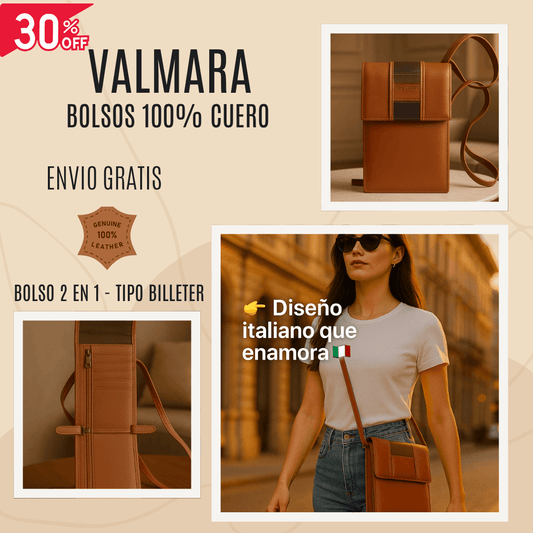 Bolso Valmara 2 en 1 - Elegancia con Diseño Italiano